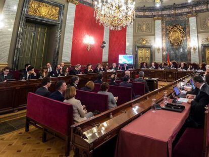 Una sesión del juicio del 'procés', celebrado en el Supremo.