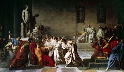 Lienzo de Vincenzo Camuccini que recrea 
el asesinato de Julio César 
a manos de un grupo 
de senadores.