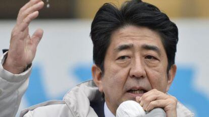 Shinzo Abe, durante la campaña electoral.