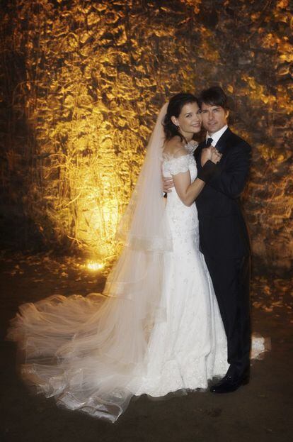 Tom Cruise y Katie Holmes, el día de su boda en Roma en 2006.