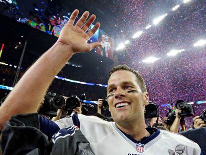 Brady al concluir el partido.