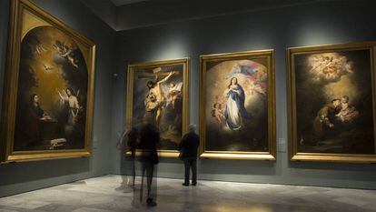 De izquierda a derecha, 'Anunciación', 'San Francisco abrazado a Cristo', 'Inmaculada del Padre Eterno' y 'San Antonio de Padua y el Niño'.