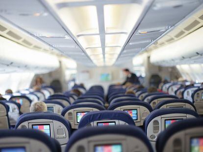 Vista del interior de un avión.