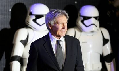 Harrison Ford, en el estreno europeo de la &uacute;ltima entrega de la saga Star Wars.