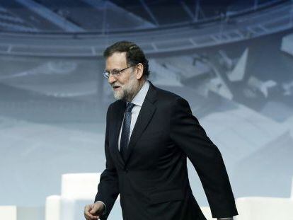 El presidente del Gobierno, Mariano Rajoy, durante la inauguraci&oacute;n de la jornada sobre infraestructuras &quot;Conectados al futuro&quot;, celebrada en el Palau de Congresos de Catalu&ntilde;a en Barcelona.