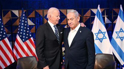 Joe Biden, presidente de EE UU, junto a Benjamin Netanyahu, primer ministro de Israel, el pasado 18 de octubre.