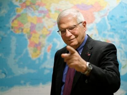Borrell, el miércoles, en su despacho de la sede de la Comisión Europea, en Bruselas.