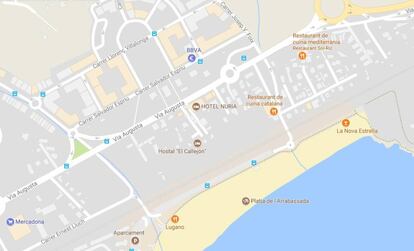 Localització de la platja de l'Arrabassada.