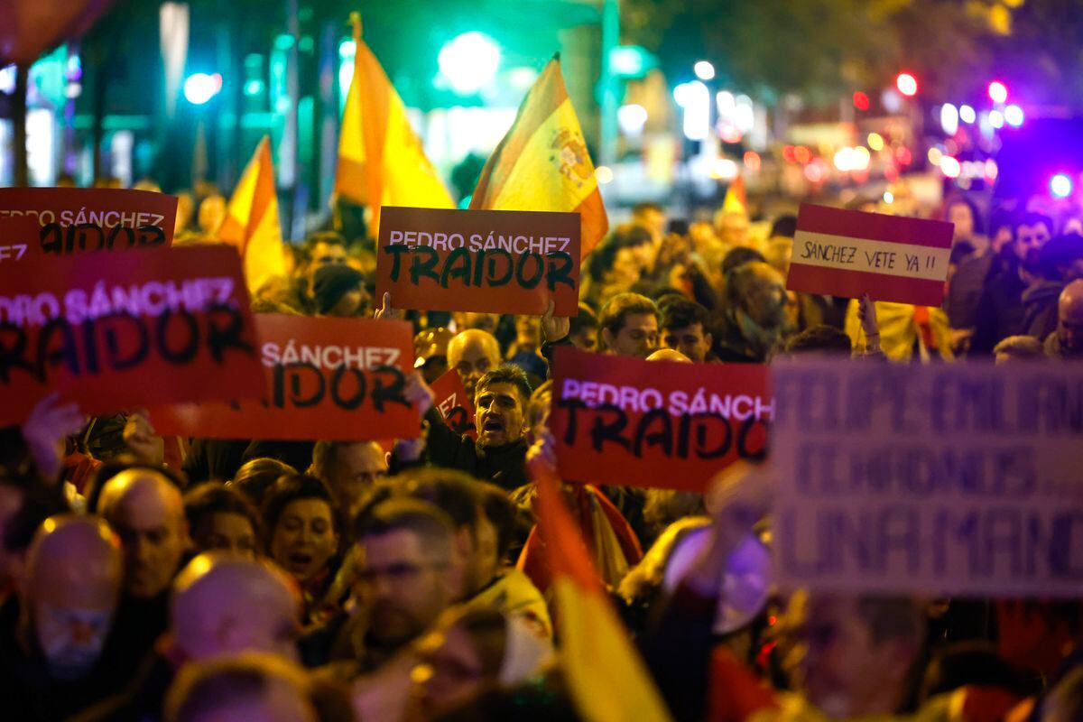 Ley amnistía Pedro Sánchez: Protestas en Ferraz: empanada de frases ultras | Cultura