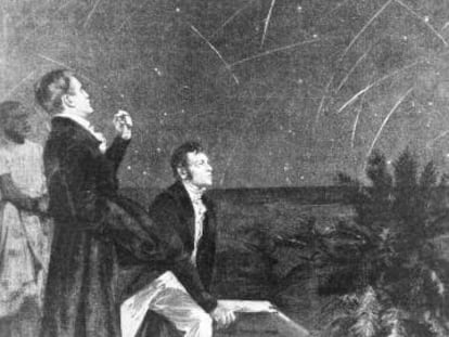 Humboldt y Bonpland, ante una lluvia de meteoros en Sudamérica en 1799.