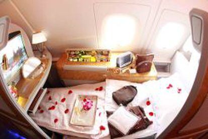 Asiento de clase business de Emirates Airlines