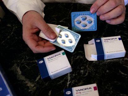 Pastillas del medicamento Viagra.