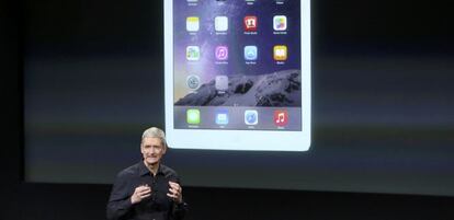 Tim Cook, consejero delegado, durante una presentación de un nuevo iPad a finales de 2014.