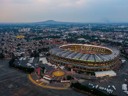 Una vista aérea del estadio Azteca, en Ciudad de México, en 2021.