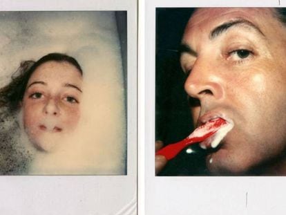 Mary y Paul McCartney, en dos 'polaroids' realizadas por Linda McCartney.