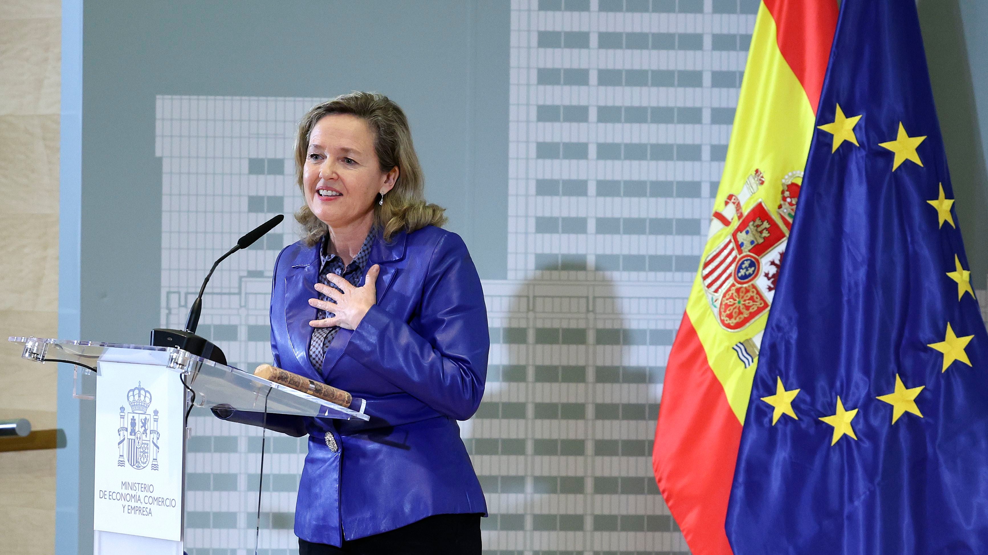 Nadia Calviño comparece tras dejar la cartera de ministra.