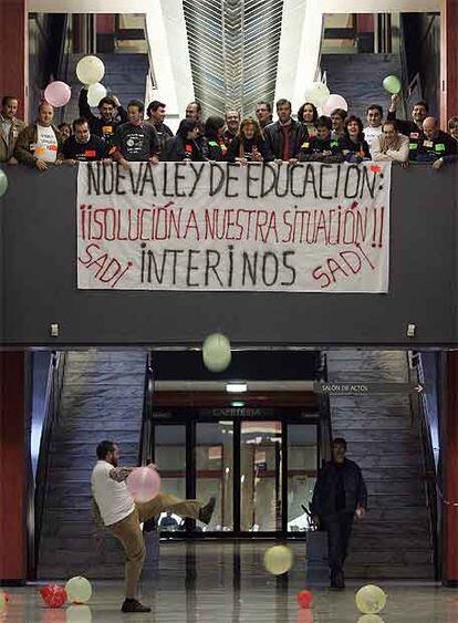 Protesta de interinos del sindicato SADI en noviembre de 2004.