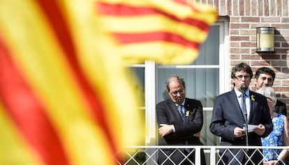 Quim Torra i Carles Puigdemont a la casa de l'expresident a Brussel·les.