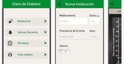 Captura de pantalla de la aplicación 'FEDEdiabetes'.