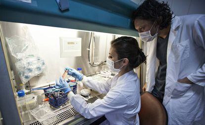 Investigadores en un laboratorio.