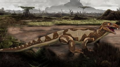 Recreación de como debía de ser el 'Captorhinus aguti', uno de los primeros vertebrados amniotas que pisaron la tierra.