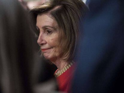 La líder demócrata Nancy Pelosi, durante una comparecencia en Washington este jueves.