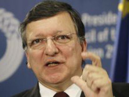 El presidente de la Comisi&oacute;n Europea, Jos&eacute; Manuel Durao Barroso, atiende a los medios en una reciente comparecencia.