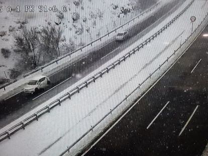 Imagen de una cámara de la DGT en la autovía A-1, en la provincia de Segovia.