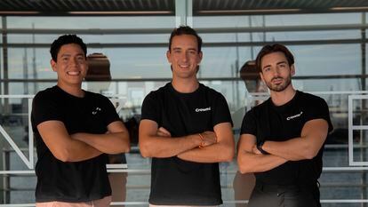 Joshua Cleveland , Fernando Dávila y Pablo Valverde, los tres fundadores de la empresa valenciana Crowmie.
