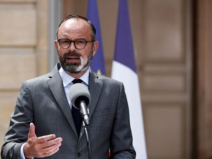 El primer ministro francés, Édouard Philippe, este viernes, en una rueda de prensa en París.