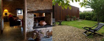 Salón y jardín del hotel rural Casa Doñano (perteneciente al sello de calidad Rusticae), en la localidad lucense de Vilela (Ribadeo).