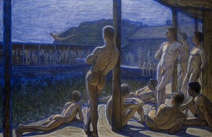 'The Marine Bath House', pintura de 1907 que refleja, todavía un siglo después, la existencia libre de tecnología y de imperativos sociales que existe en las saunas. 