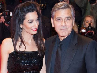 George y Amal Clooney en la ceremonia de apertura del Berlinale, el pasado febrero. 