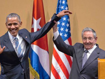 Barack Obama y Raúl Castro, en La Habana en 2016.