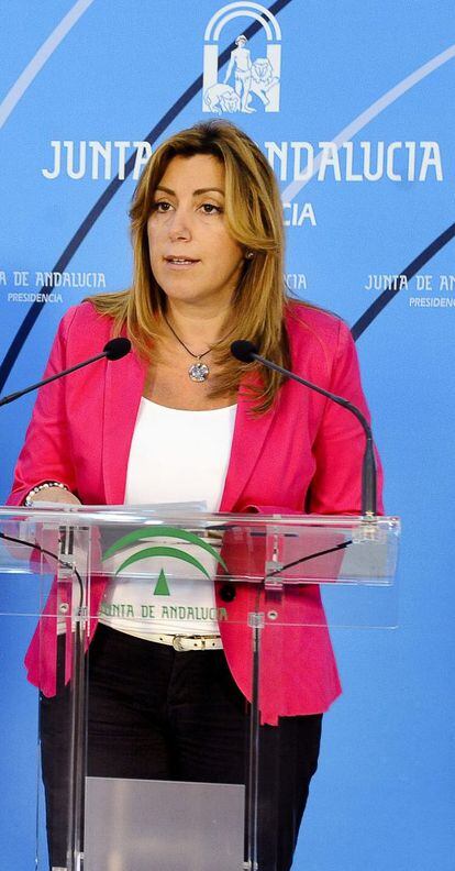 Susana Díaz, en la sede de Presidencia.