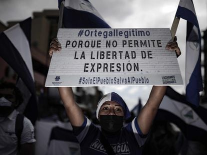 Cientos de nicaragüenses marchan en San José (Costa Rica), el pasado 30 de mayo contra el régimen de Daniel Ortega en Nicaragua.