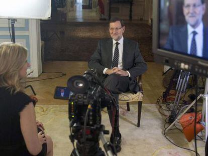 Mariano Rajoy, durante la entrevista con Sara Eisen.