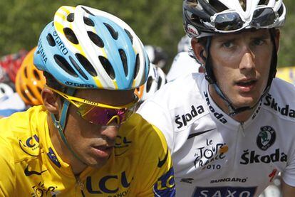 Contador y Schleck, durante la etapa