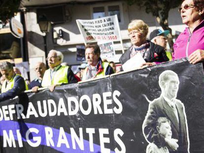 Protesta ante el Parlamento de emigrantes retornados, el pasado octubre