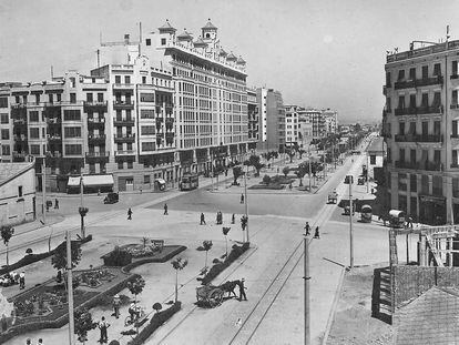 La Gran Via de Valencia en 1960.