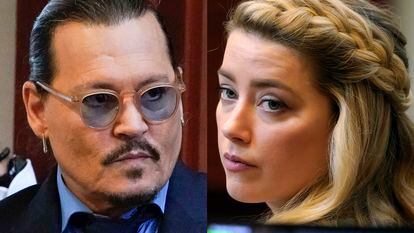 Johnny Depp y Amber Heard, el viernes, en la última sesión del juicio que los enfrenta.