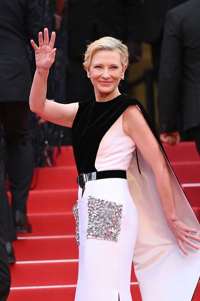 Cate Blanchett, muy elegante con un vestido de Louis Vuitton.