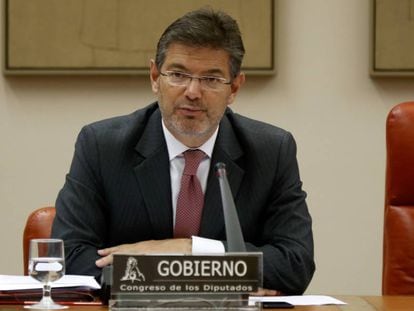 Rafael Catalá en una comparecencia en el Congreso en 2017. 