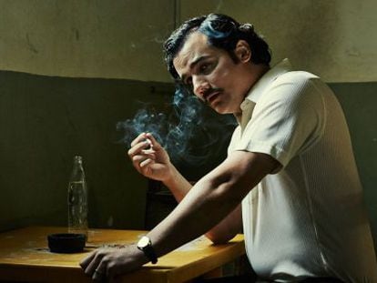 El actor Wagner Moura caracterizado como Pablo Escobar en la serie &#039;Narcos&#039;. 