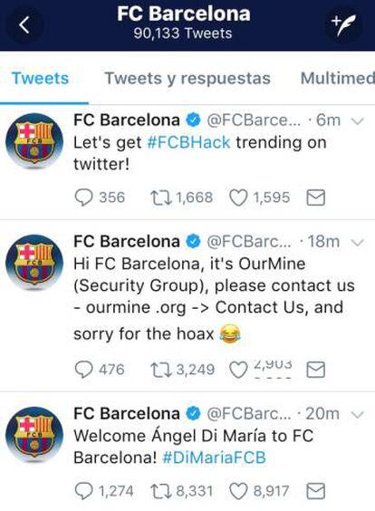 Una captura de pantalla de la cuenta del Barcelona