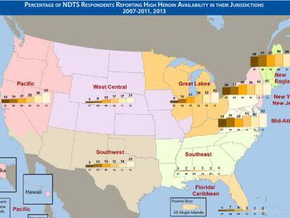 Presencia de hero&iacute;na en EE UU.