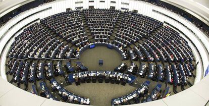 Vista general de l'hemicicle del Parlament Europeu.