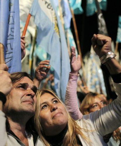 Celebración a las puertas del Congreso.