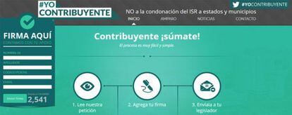 Imagen de la web de #Yocontribuyente.