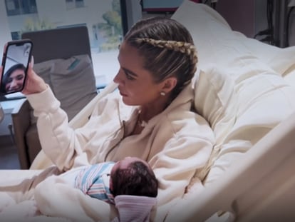 Khloé Kardashian junto a su hijo, nacido por vientre de alquiler, en un momento del reality 'Las Kardashians'